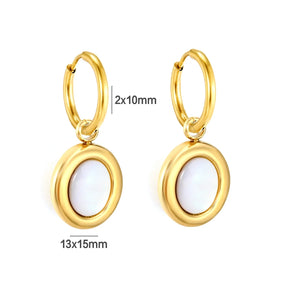 Brinco de Ouro Feminino Delicado Concha Oval