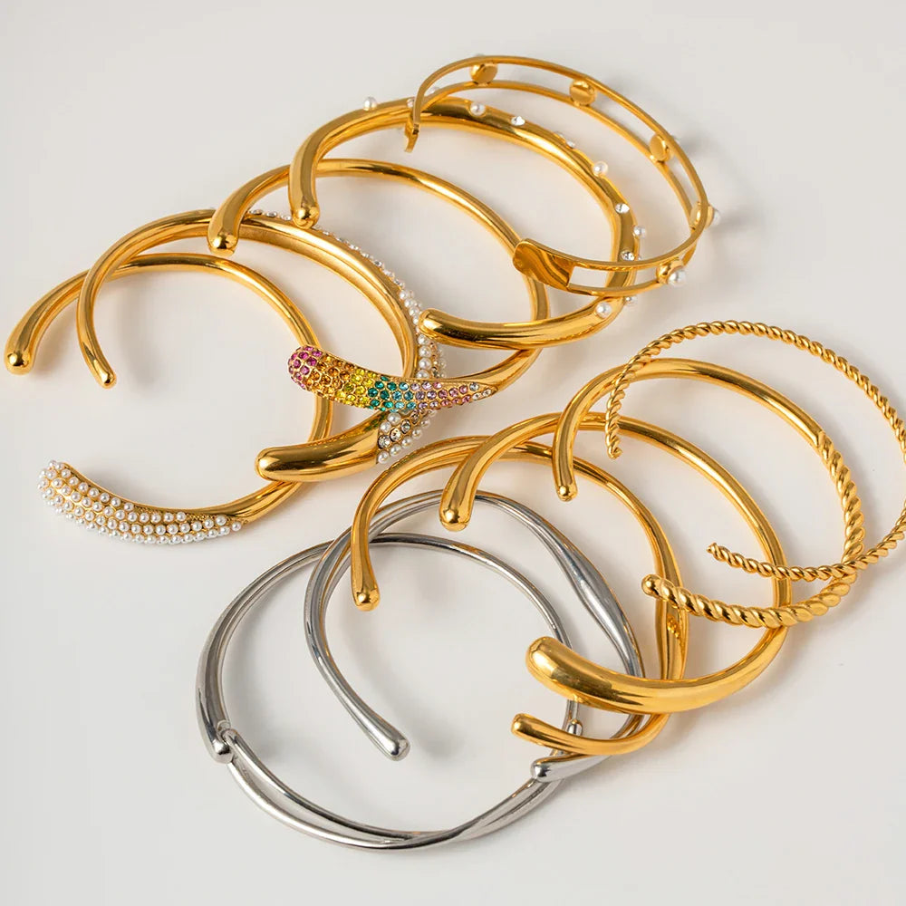Youthway textura de metal na moda pulseira de aço inoxidável verão na moda unissex jóias para homens 2023