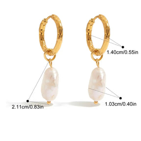 Brinco Argola Feminino Pérola Água Doce