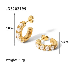 Brinco de Ouro 18k Feminino Pérola Elegante