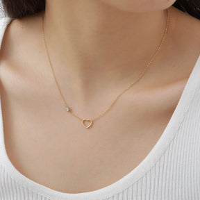 Colares com Pingente de Coração Oco Banhados a Ouro 18K para Mulheres, Colar de Corrente de Aço Inoxidável, Joias Modernas para Presentes