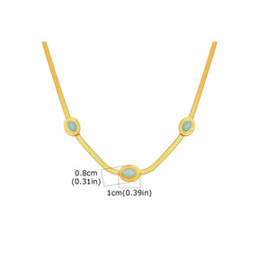 Conjunto de Semi Joias de Aço Inoxidável com Pedra Natural