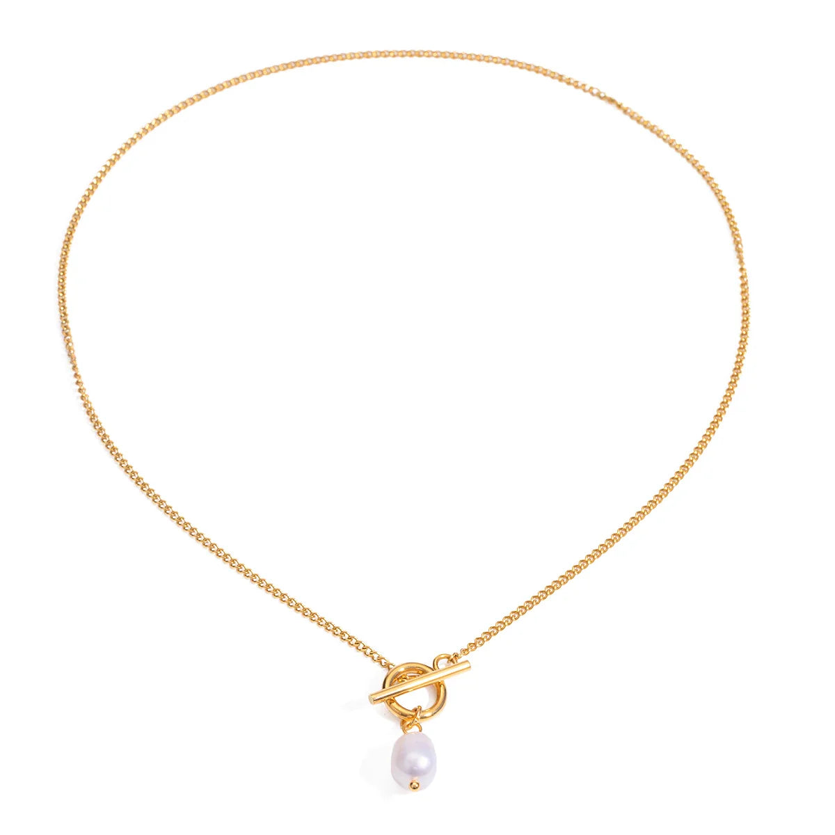 Youthway banhado a ouro aço inoxidável na moda minimalista pérola pingente colar para mulheres à prova dwaterproof água anti alérgico jóias