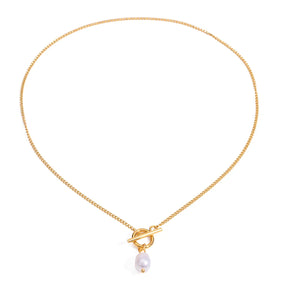 Youthway banhado a ouro aço inoxidável na moda minimalista pérola pingente colar para mulheres à prova dwaterproof água anti alérgico jóias