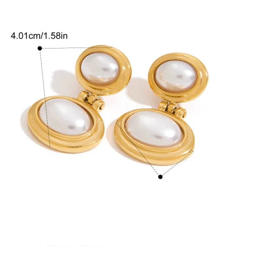 Brinco de Ouro Feminino Pérola Elegante