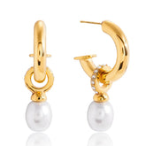 Youthway elegante cristal imitação de pérola brincos para mulheres minimalista 18k banhado a ouro brincos de aço inoxidável moda jóias