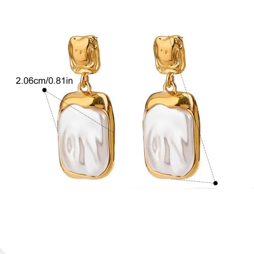 Brinco de Ouro Feminino Pérola Elegante