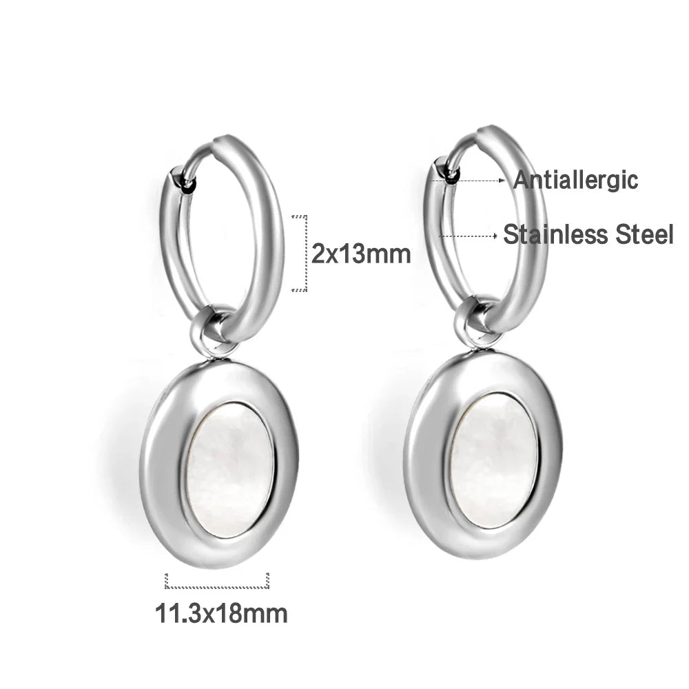 Brinco de Ouro Feminino Delicado Concha Oval