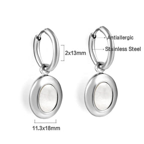 Brinco de Ouro Feminino Delicado Concha Oval