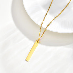 Colar de Pingente Vertical em Camadas para Mulheres, Corrente de Clavícula, Colar Choker, Joias Banhadas a Ouro 18K PVD, à Prova d'Água