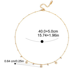 Colar Estrela em Ouro 18k com Zircão
