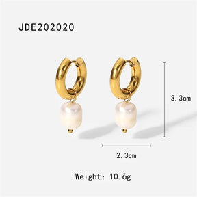 Brinco de Ouro Feminino com Pérola de Água Doce
