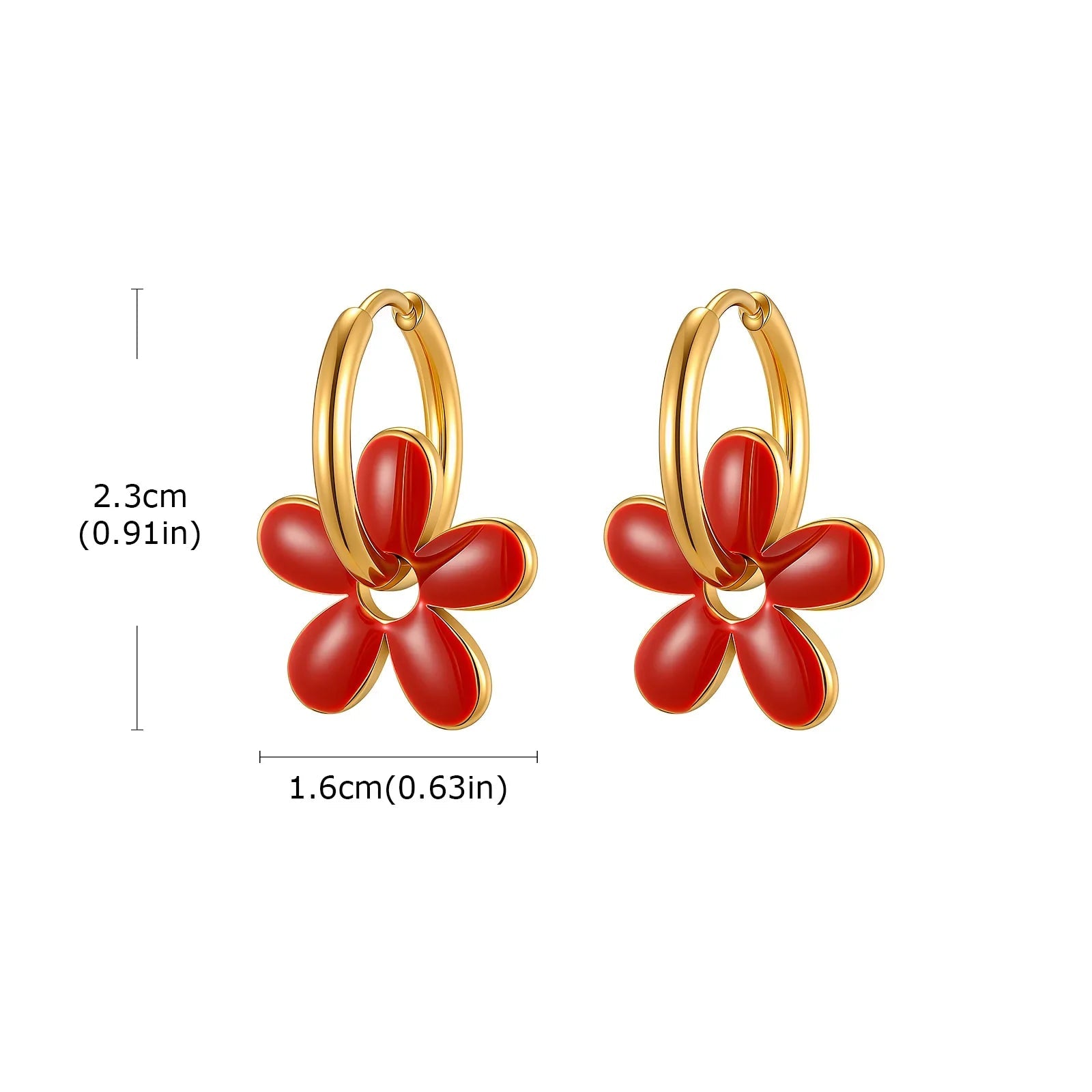 Brinco de Ouro Feminino Flor Geométrica Elegante
