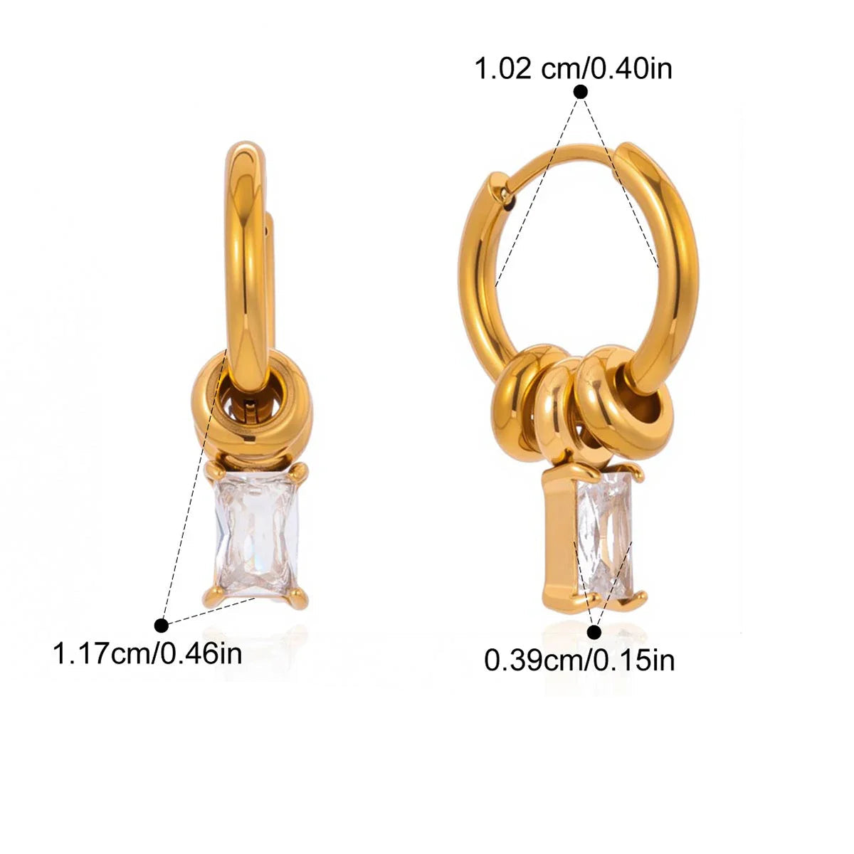 Brinco de Ouro 18k Feminino com Zircônia Verde