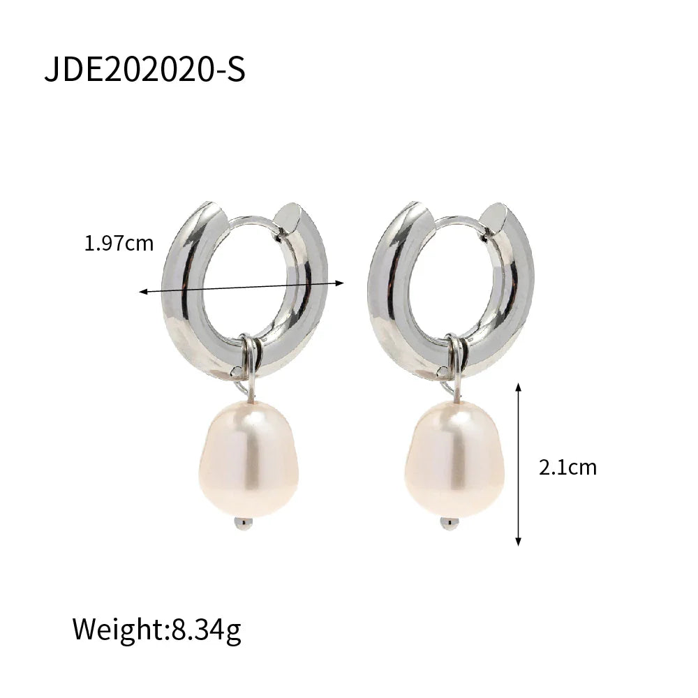 Brinco de Ouro Feminino com Pérola de Água Doce