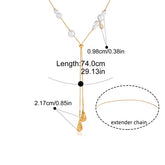 Colar Gota de Água com Pérolas Banhado a Ouro 18k