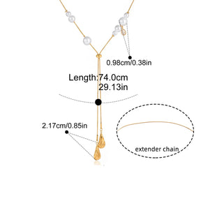 Colar Gota de Água com Pérolas Banhado a Ouro 18k