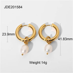 Brinco de Ouro Feminino Pérola Elegante