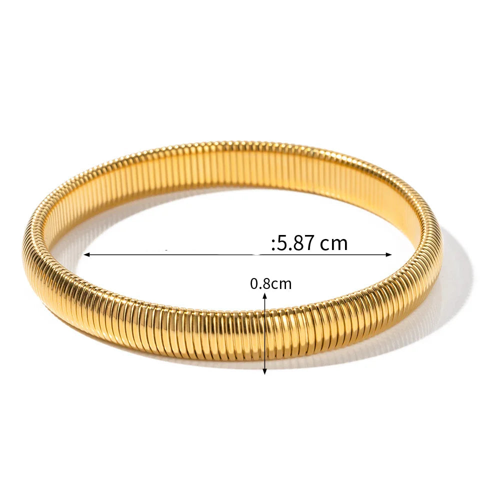 Pulseira de Aço Inoxidável Dourada e Prateada