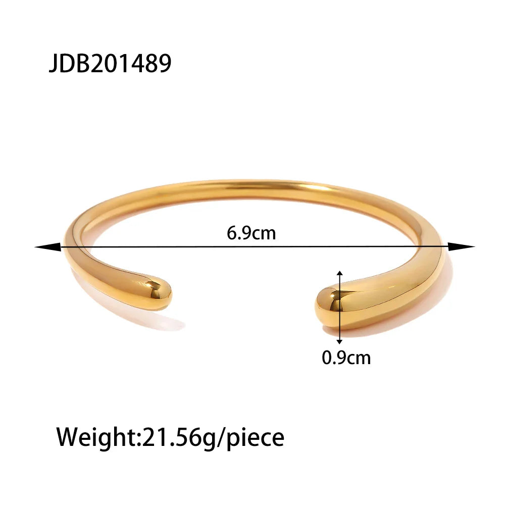 Pulseira Unissex de Aço Inoxidável Dourada Moderna