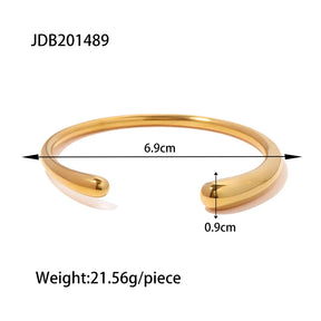 Pulseira Unissex de Aço Inoxidável Dourada Moderna