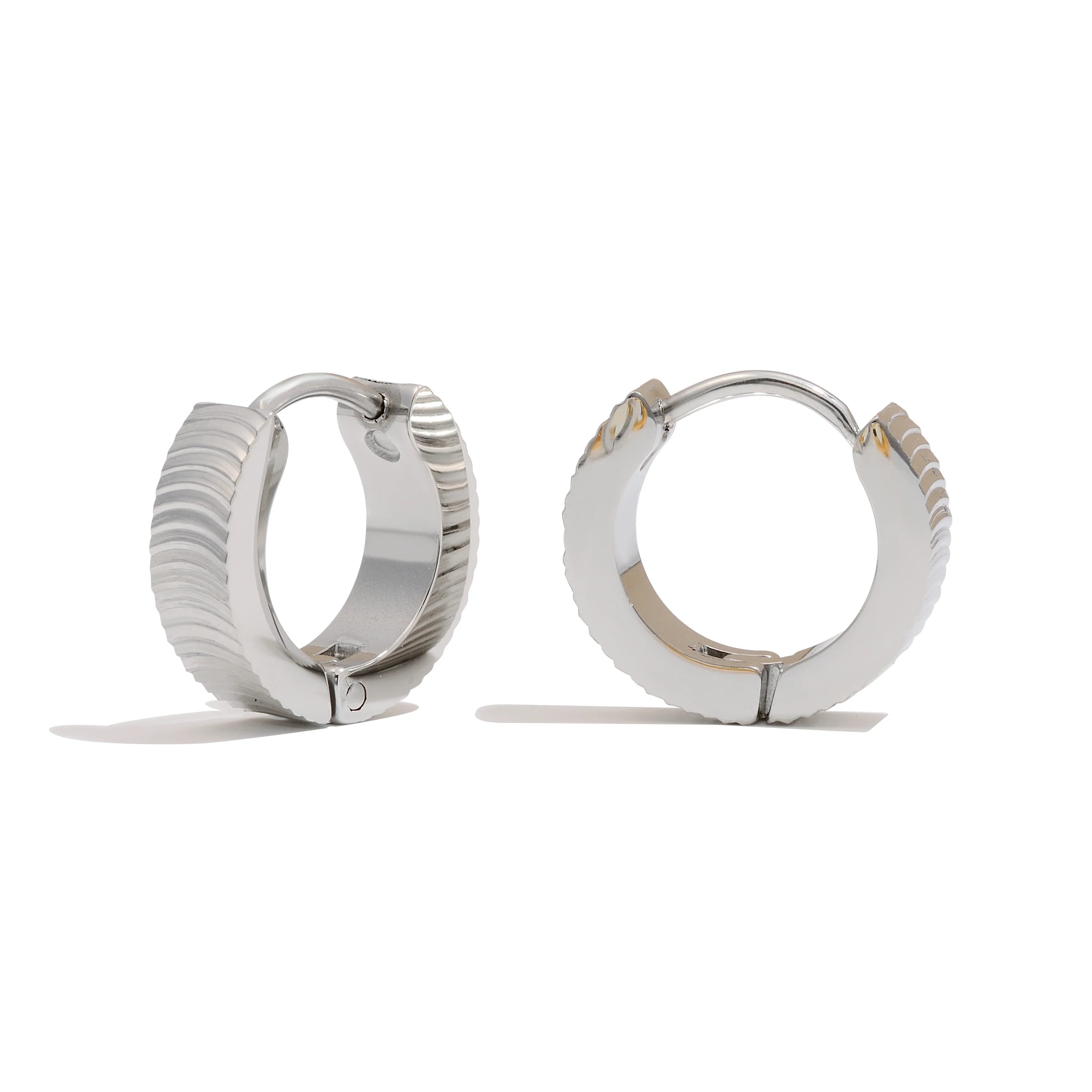 Brinco de Ouro 18k Feminino Clássico Listrado
