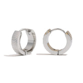Brinco de Ouro 18k Feminino Clássico Listrado