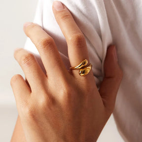 18k banhado a ouro 316l aço inoxidável chunky anéis para mulheres cruz ajustável aberto anéis jóias acessórios