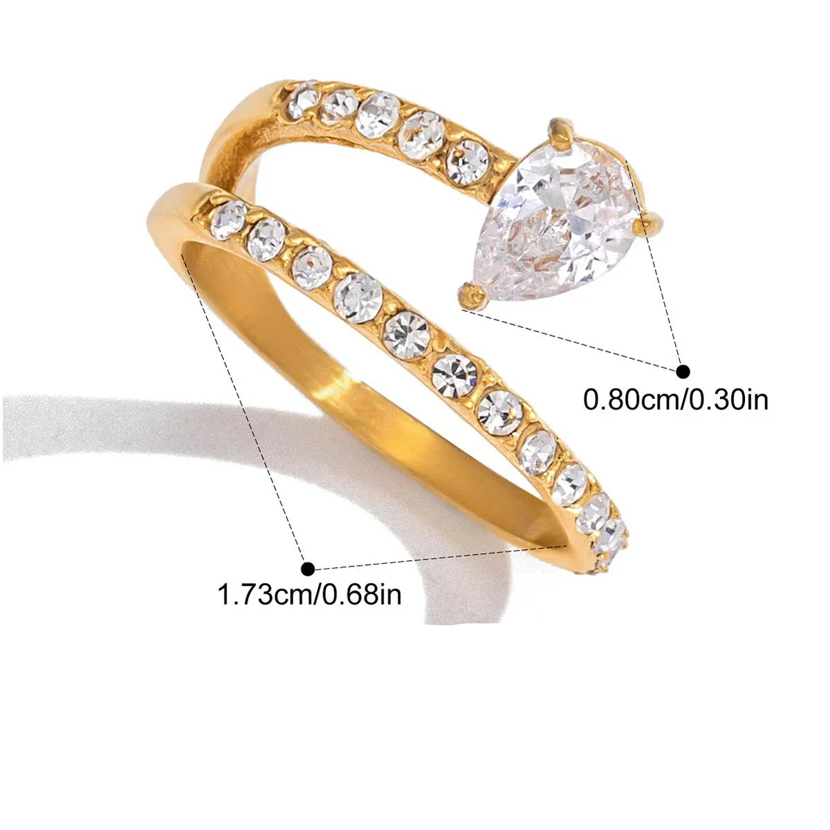 Anel de Ouro 18k com Cristal de Zircônia