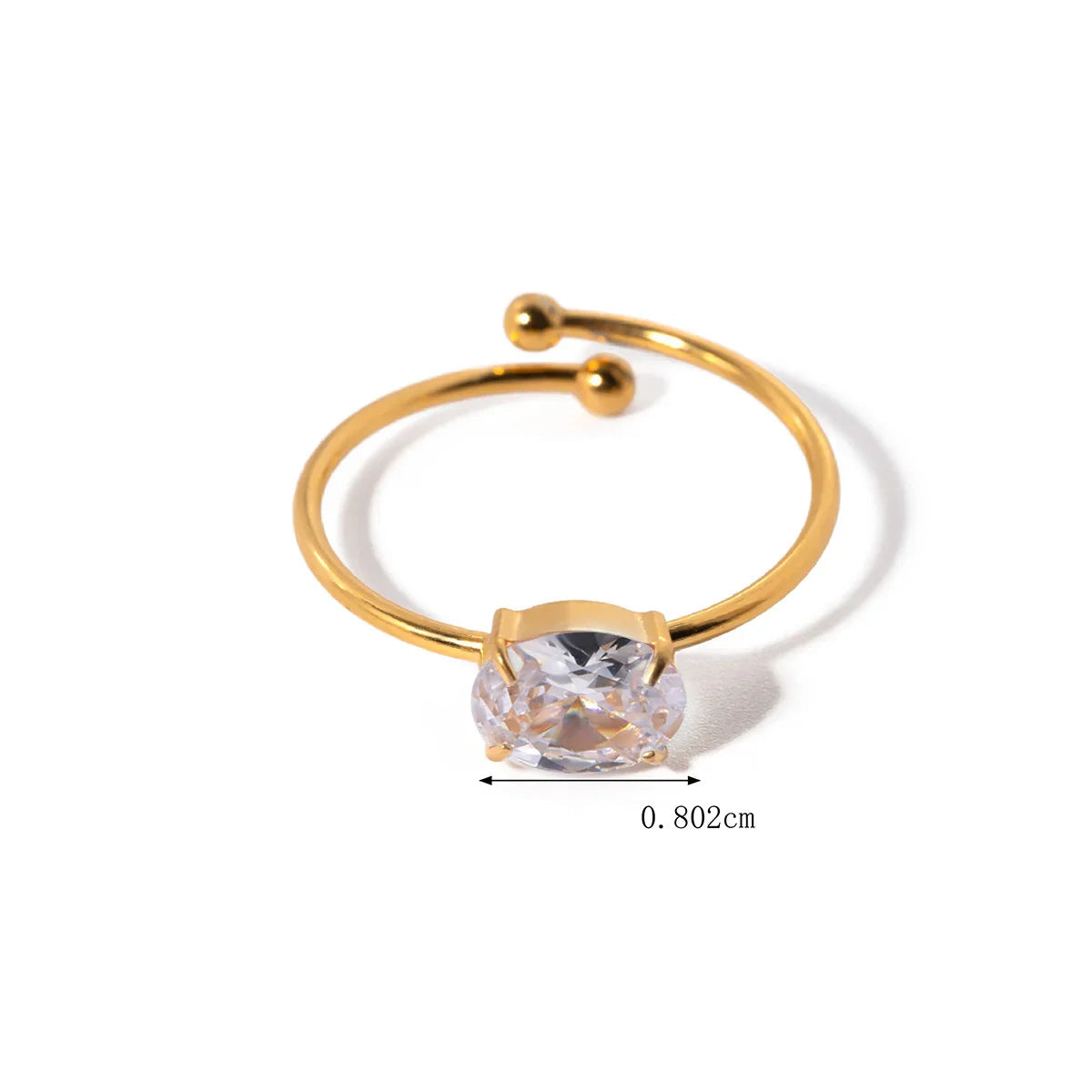 Anel Aço Inoxidável Ouro 18k com Zircônia
