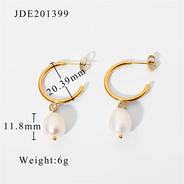 Brinco de Ouro Feminino Pérola Elegante