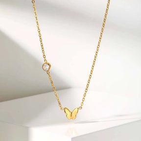 Colar Feminino Borboleta em Aço Inoxidável
