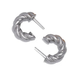Brinco Argola Feminino Torcido Aço Inox