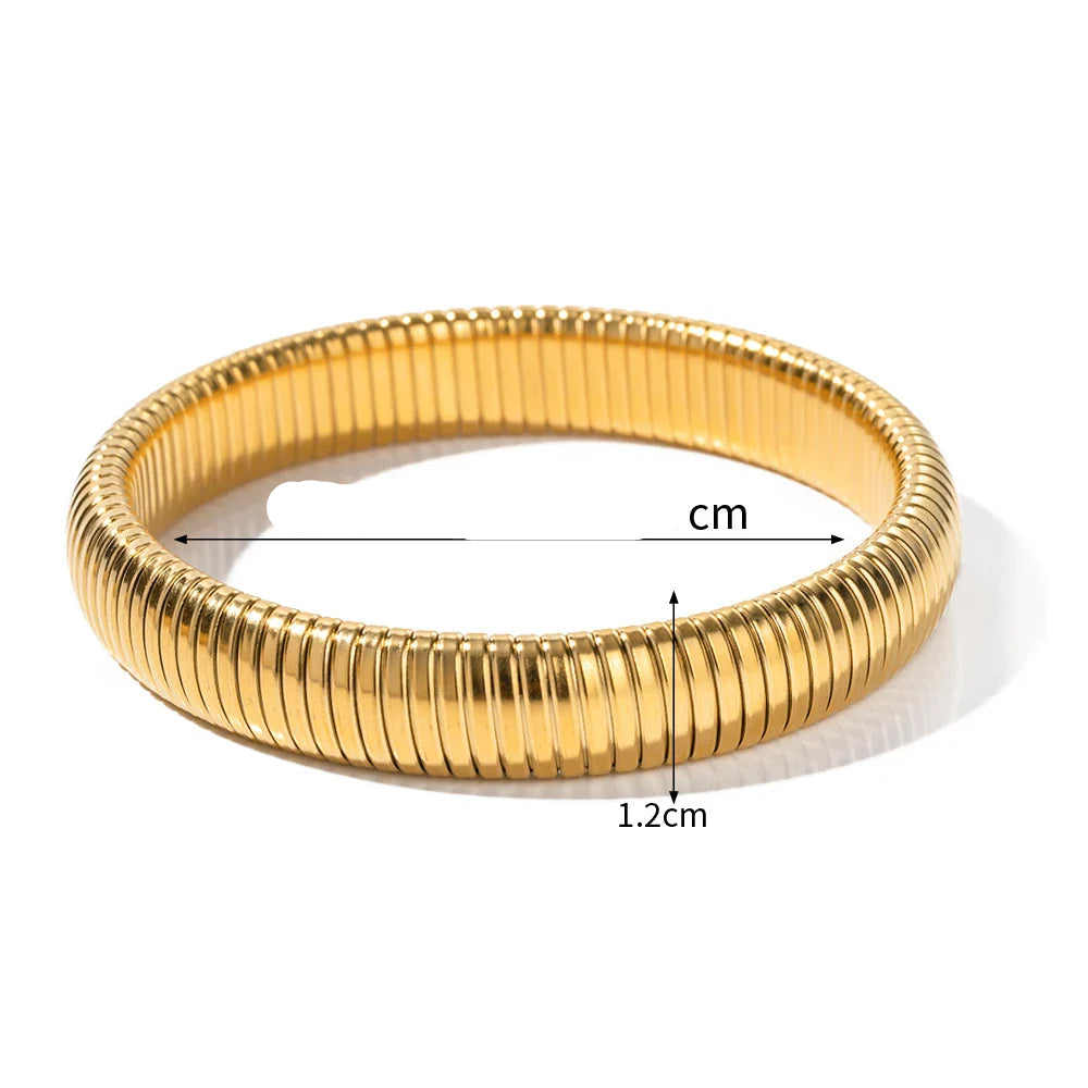 Pulseira de Aço Inoxidável Dourada e Prateada