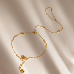 Pulseira de cristal delicada Youthway para mulheres, pulseira minimalista de aço inoxidável banhada a ouro 18K, joias da moda, presente