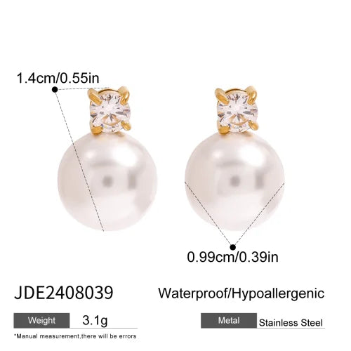 Brinco de Ouro Feminino Pérola Elegante