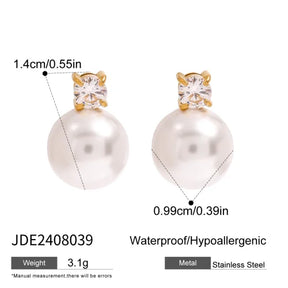 Brinco de Ouro Feminino Pérola Elegante