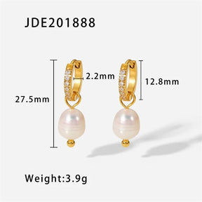 Brinco de Ouro Feminino Pérola Elegante