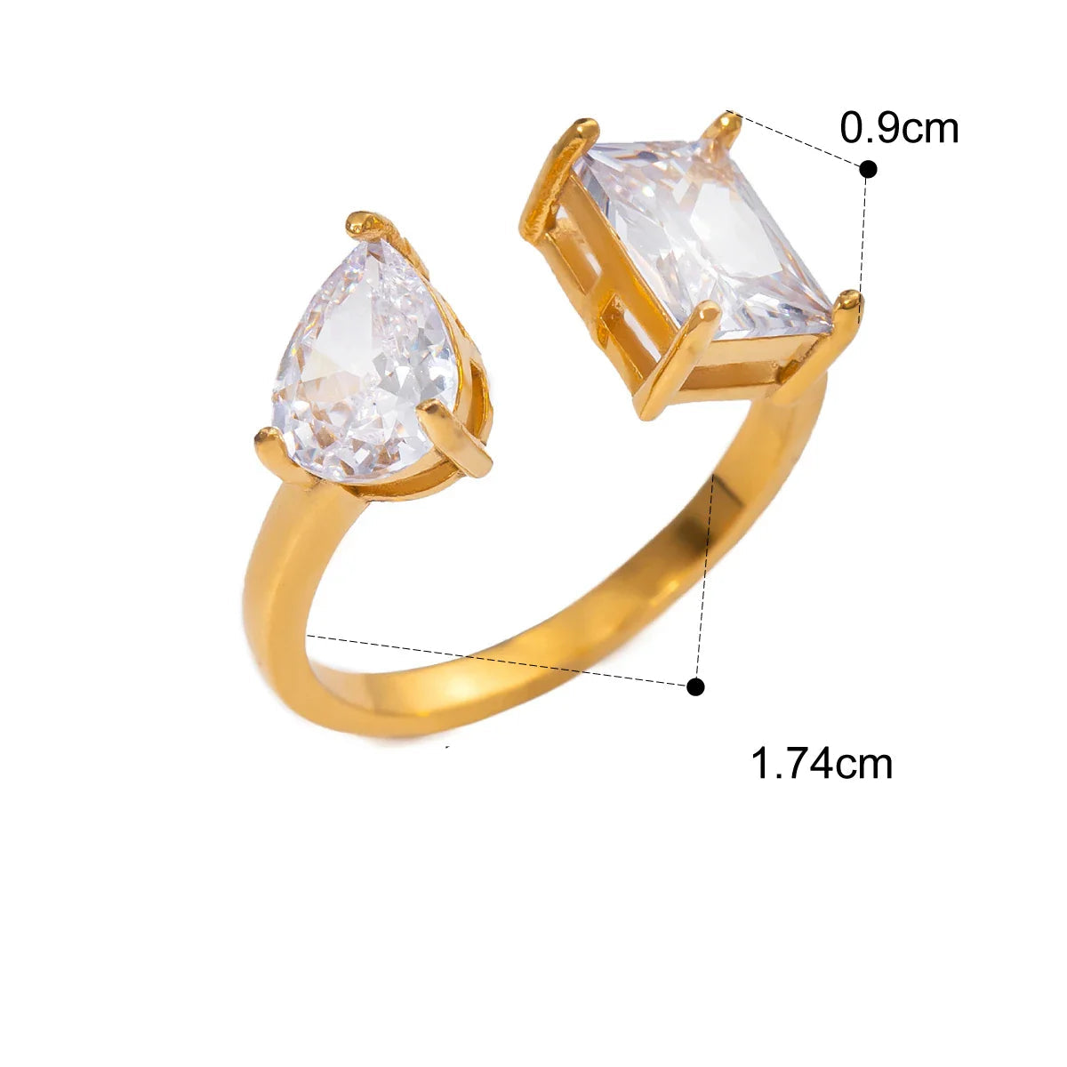 Anel de Ouro 18k com Cristal de Zircônia
