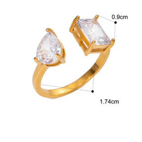 Anel de Ouro 18k com Cristal de Zircônia