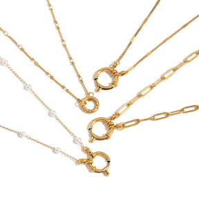 Youthway natural pérola charme pingente colar para diy combinando estilo oceano colar dourado de aço inoxidável verão jóias artesanais