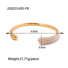 Pulseira Unissex de Aço Inoxidável Dourada Moderna