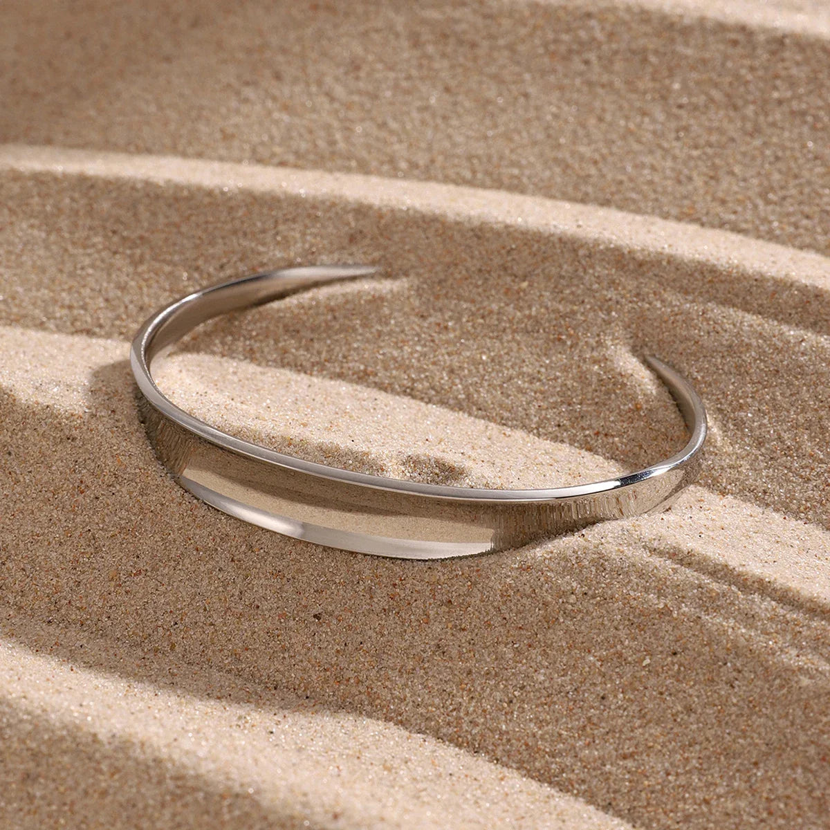 Youthway-Pulseira de Abertura em Aço Inoxidável Brilhante para Mulheres, Pulseira Minimalista, Jóias Personalizadas, Impermeável, Tendência
