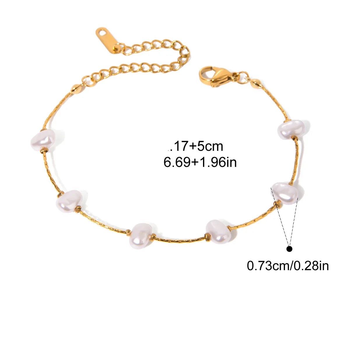 Pulseira de Pérolas de Água Doce Luxuosa