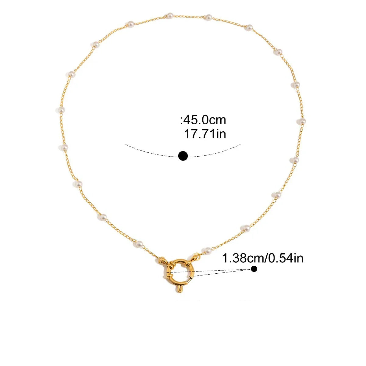 Colar de Pérola Natural Dourado Oceanic Charm