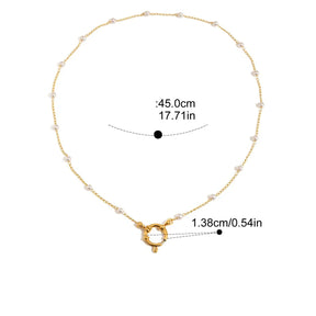 Colar de Pérola Natural Dourado Oceanic Charm