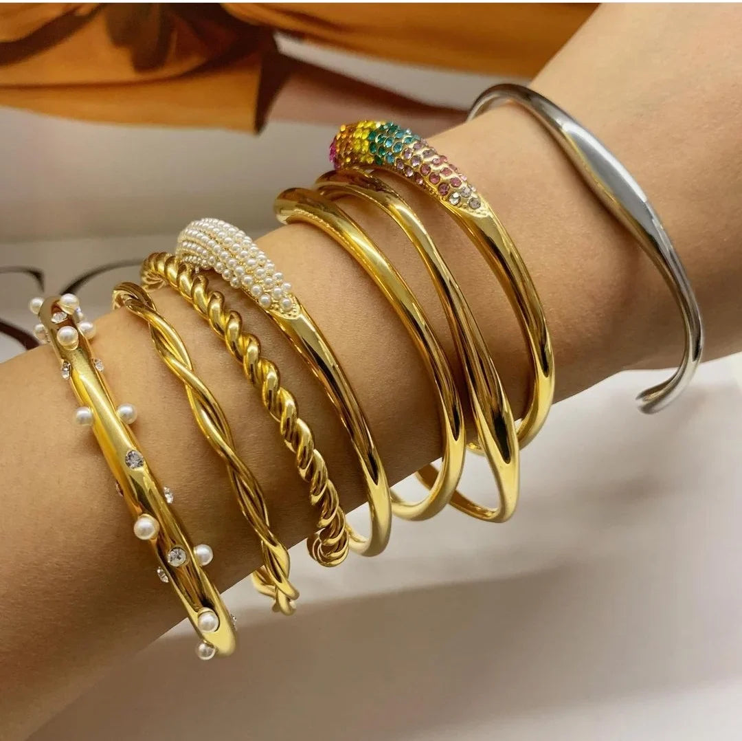 Youthway textura de metal na moda pulseira de aço inoxidável verão na moda unissex jóias para homens 2023