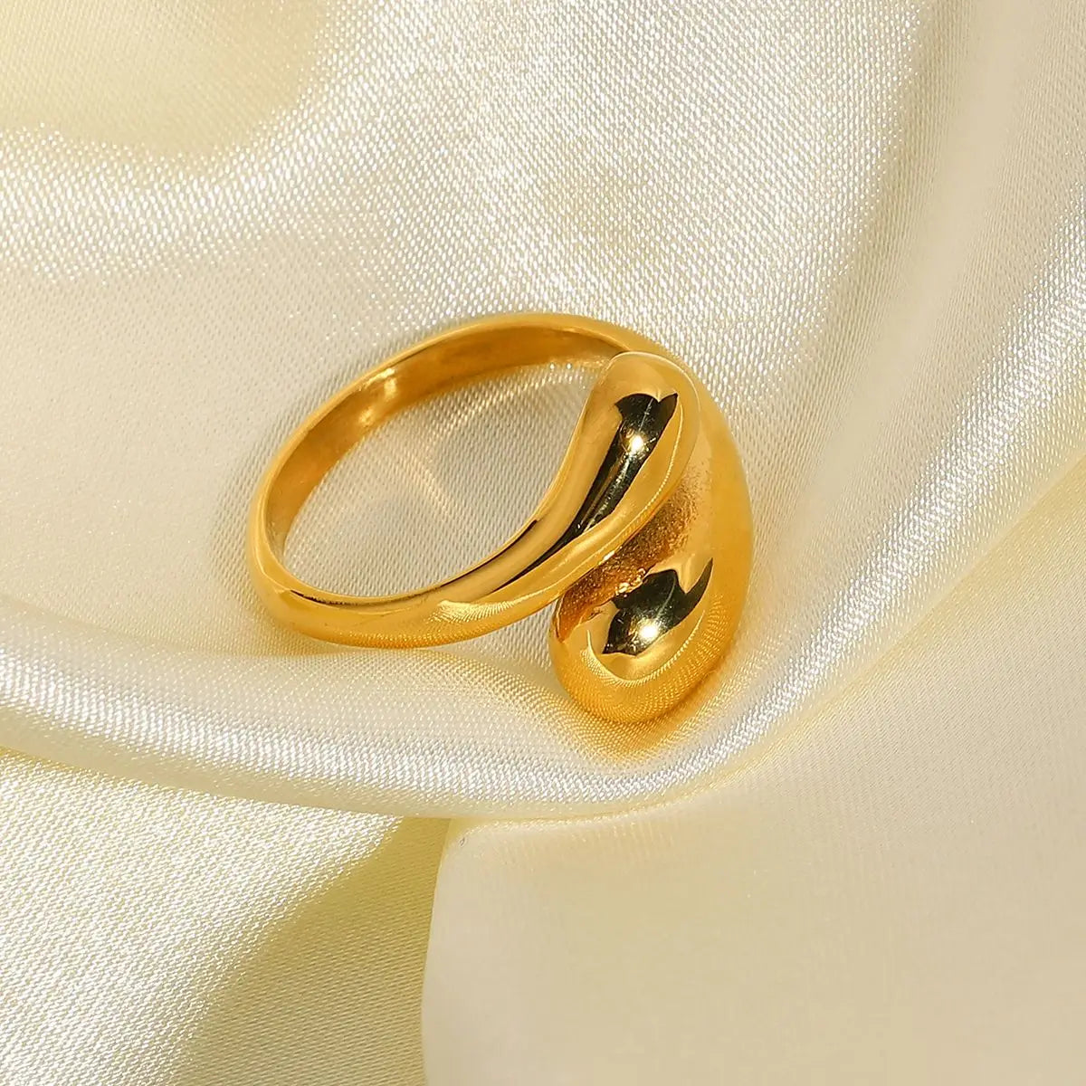 18k banhado a ouro 316l aço inoxidável chunky anéis para mulheres cruz ajustável aberto anéis jóias acessórios