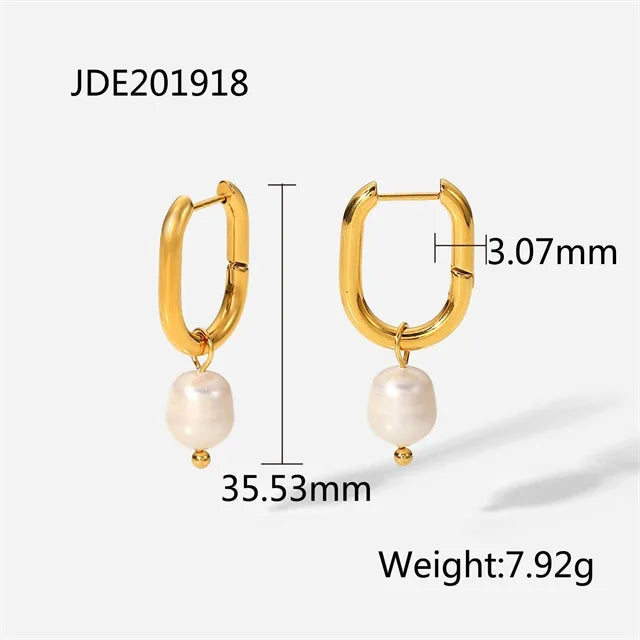 Brinco de Ouro Feminino Pérola Elegante